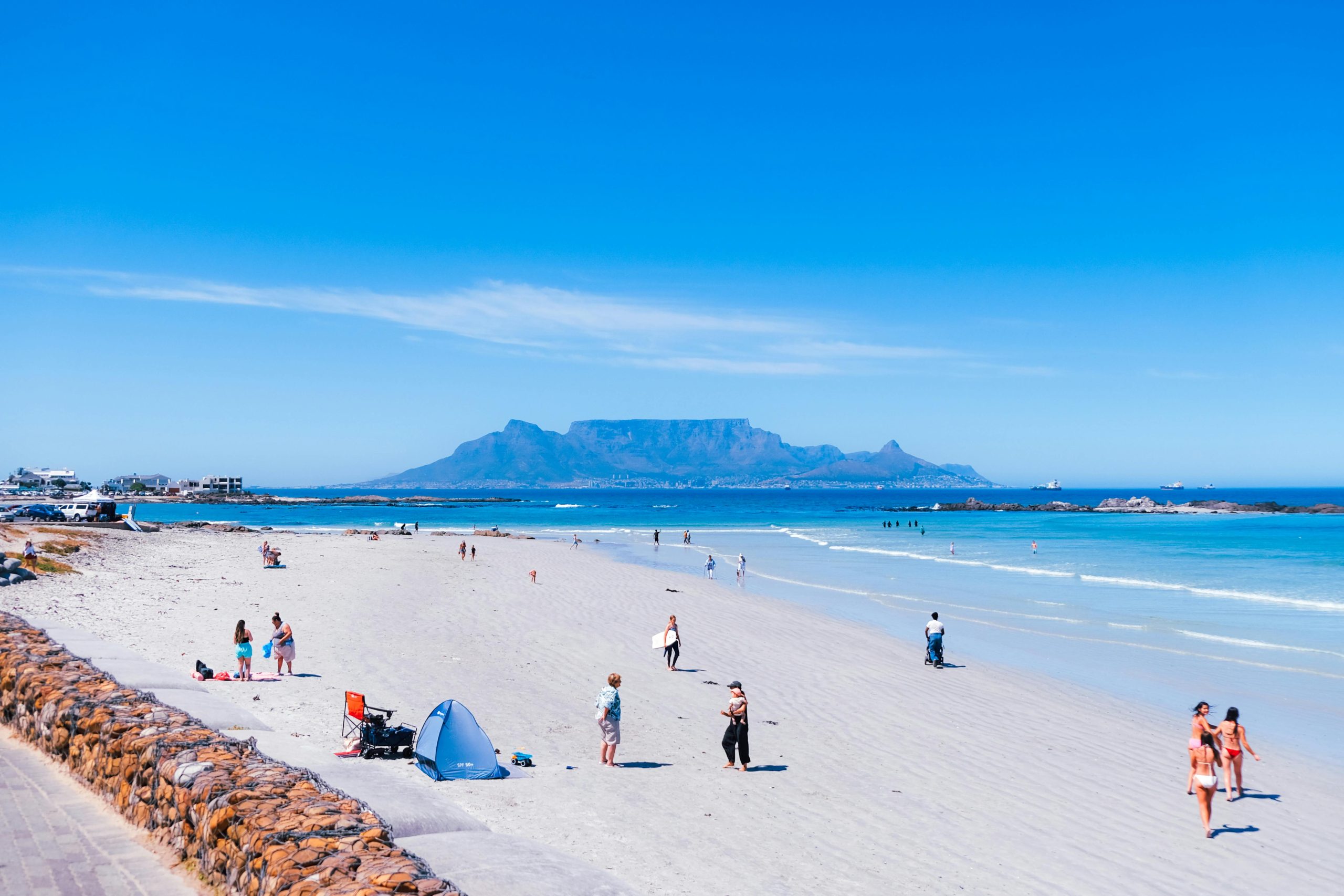 Beach with a view of table mountain