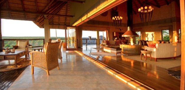 Makumu lodge interior overlooking the bushveld