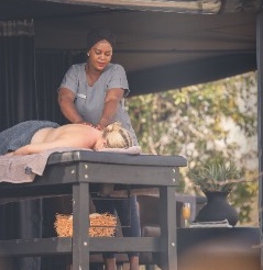 Massage treatment on a private deck